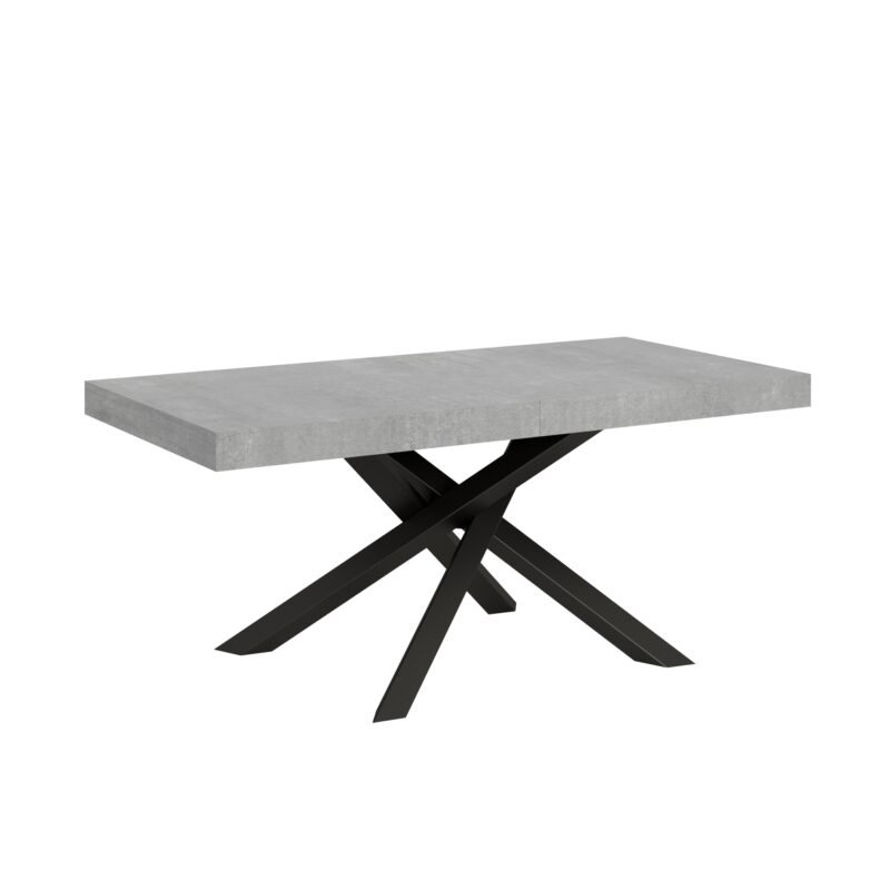 Tavolo allungabile 200/460x90 cm Volantis cemento gambe antracite