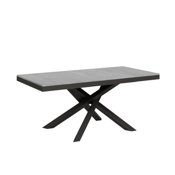Tavolo allungabile 180/284x90 cm Volantis Evolution cemento telaio e gambe antracite