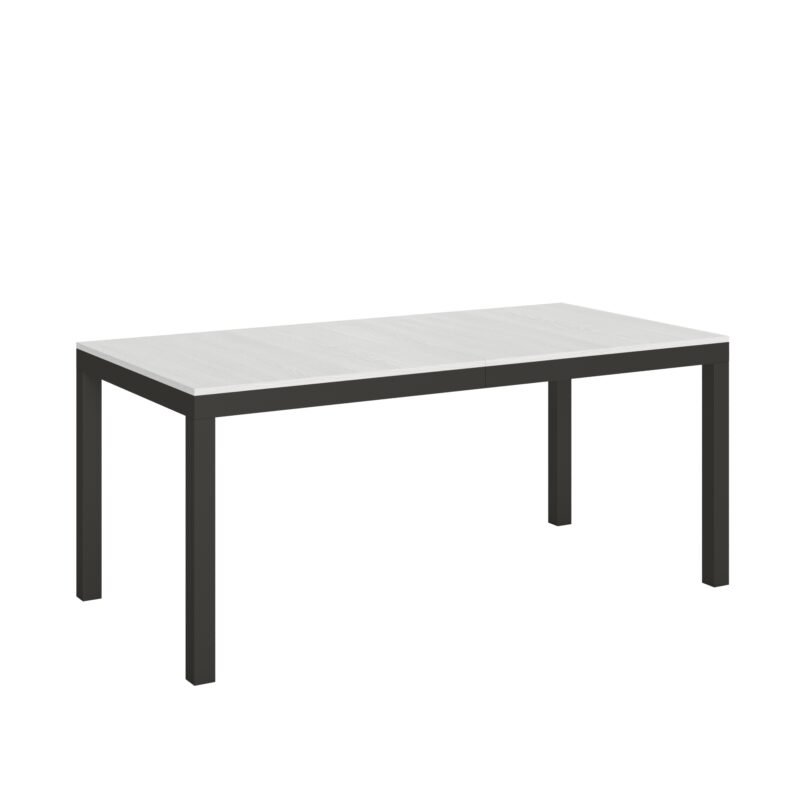 Tavolo allungabile 180/440x90 cm Everyday Evolution bianco frassino telaio e gambe antracite