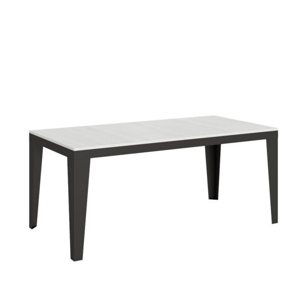 Tavolo allungabile 180/440x90 cm Flame Evolution bianco frassino telaio e gambe antracite