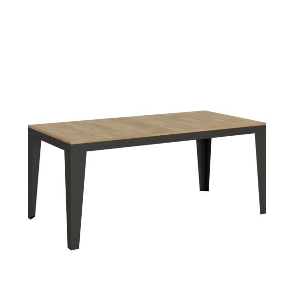 Tavolo allungabile 180/440x90 cm Flame Evolution quercia natura telaio e gambe antracite