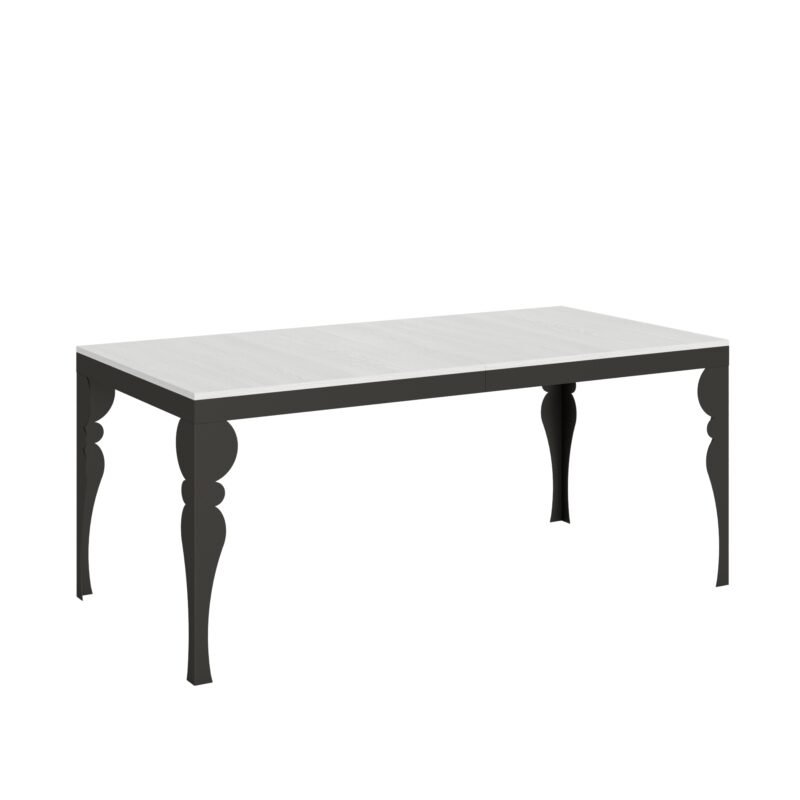 Tavolo allungabile 180/440x90 cm Paxon Evolution bianco frassino telaio e gambe antracite