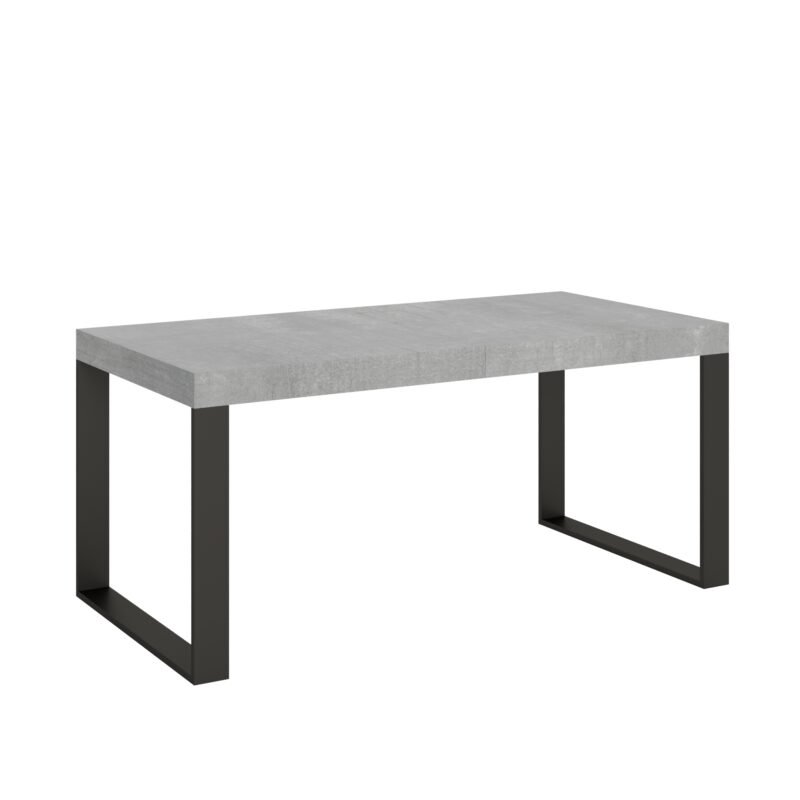Tavolo allungabile 200/460x90 cm Tecno cemento gambe antracite