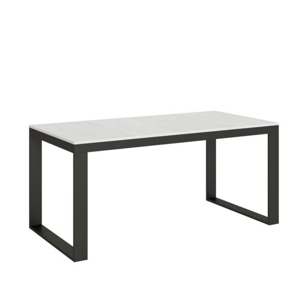Tavolo allungabile 180/440x90 cm Tecno Evolution bianco frassino telaio e gambe antracite