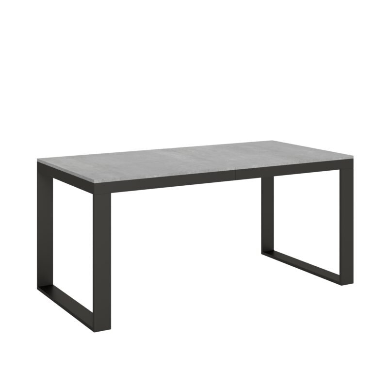 Tavolo allungabile 180/440x90 cm Tecno Evolution cemento telaio e gambe antracite