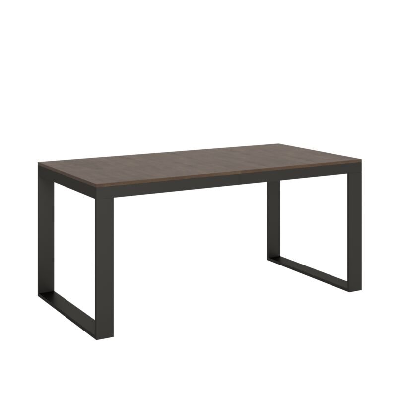 Tavolo allungabile 180/440x90 cm Tecno Evolution noce telaio e gambe antracite
