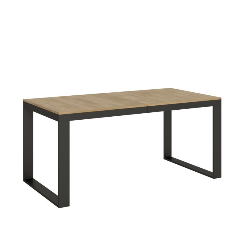 Tavolo allungabile 180/440x90 cm Tecno Evolution quercia natura telaio e gambe antracite