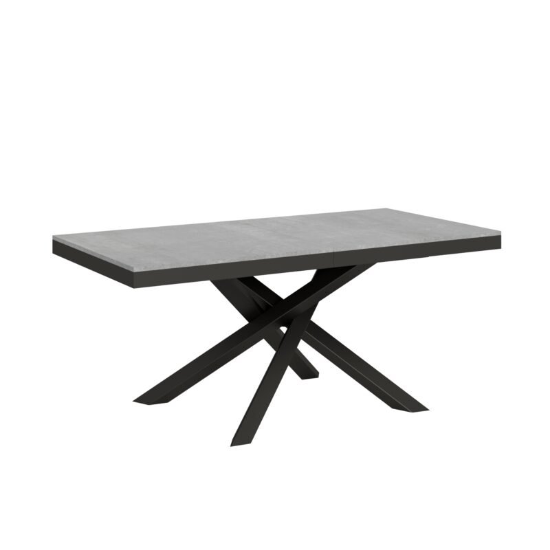 Tavolo allungabile 180/440x90 cm Volantis Evolution cemento telaio e gambe antracite