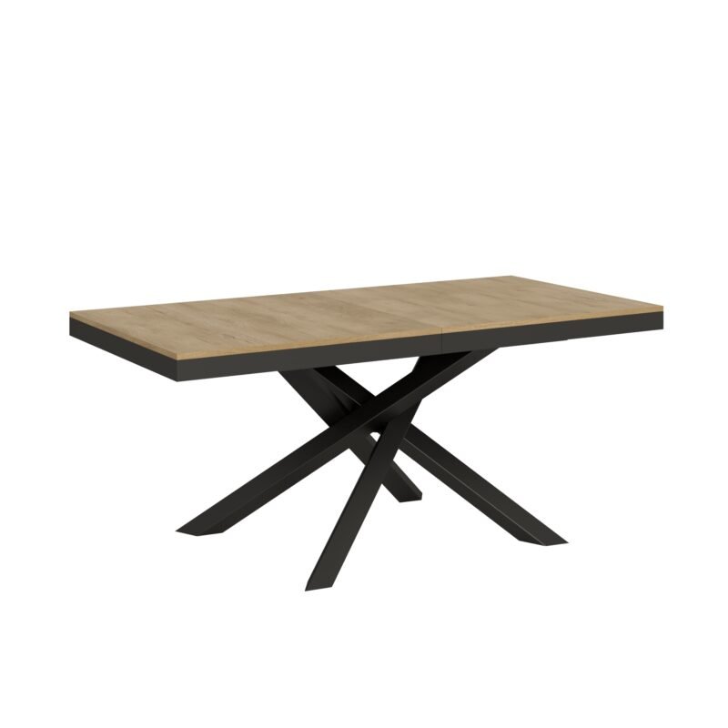Tavolo allungabile 180/440x90 cm Volantis Evolution quercia natura telaio e gambe antracite