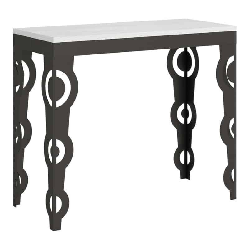 Consolle allungabile 90x40/196 cm Karamay Small Evolution bianco frassino