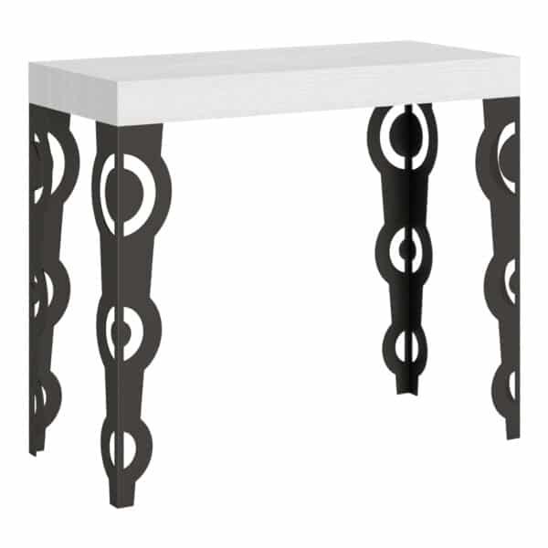 Consolle allungabile 90x40/300 cm Karamay Premium bianco frassino