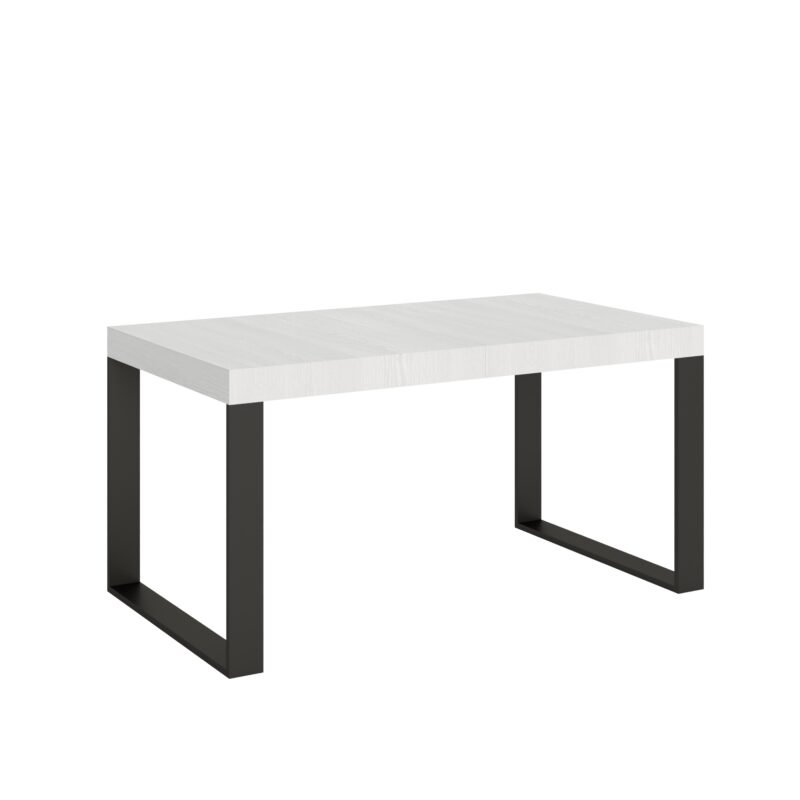 Tavolo allungabile 160/420x90 cm Tecno Premium bianco frassino gambe antracite