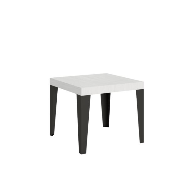 Tavolo allungabile 90/246x90 cm Flame bianco frassino gambe antracite