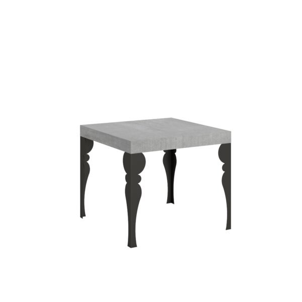 Tavolo allungabile 90/246x90 cm Paxon cemento gambe antracite