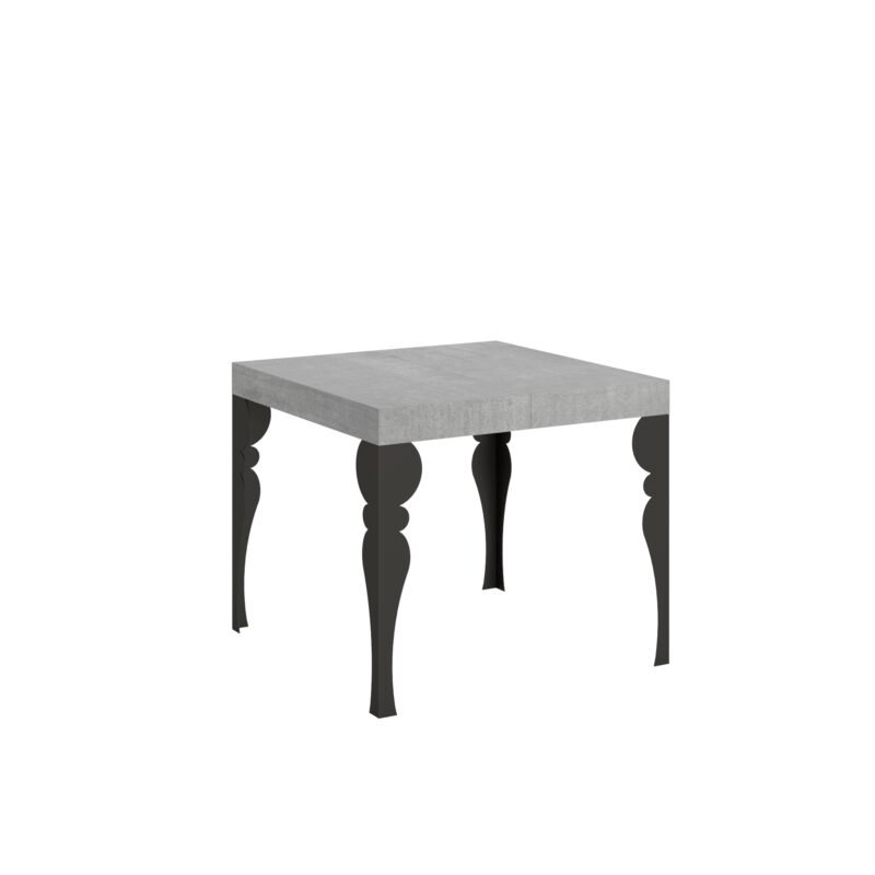 Tavolo allungabile 90/246x90 cm Paxon cemento gambe antracite