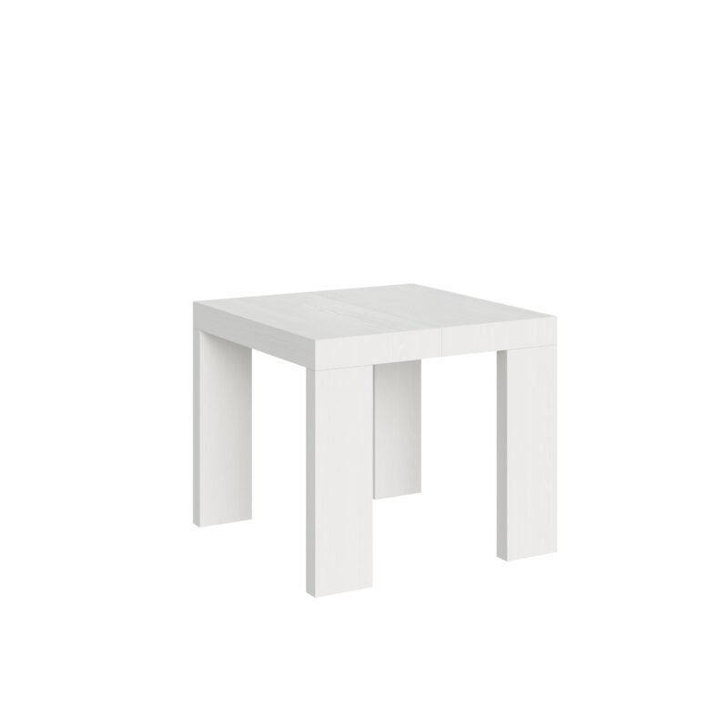 Tavolo allungabile 90/246x90 cm Roxell bianco frassino