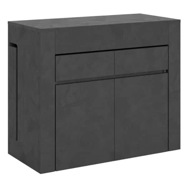 Consolle allungabile 90x42/302 cm Evolve antracite spatolato allunghe interne con panca inferiore e superiore