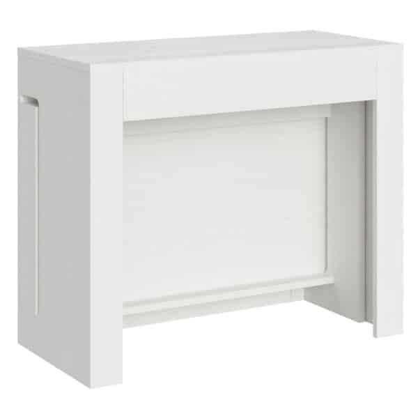 Consolle allungabile 90x42/302 cm Evolve bianco frassino allunghe interne