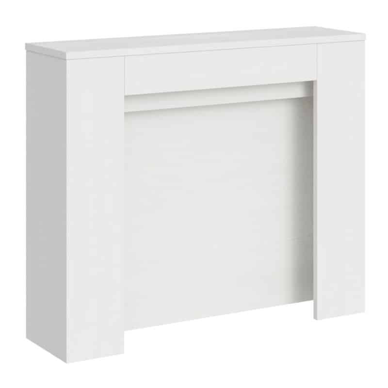 Consolle allungabile 90x25/211 cm Kiba bianco frassino allunghe interne