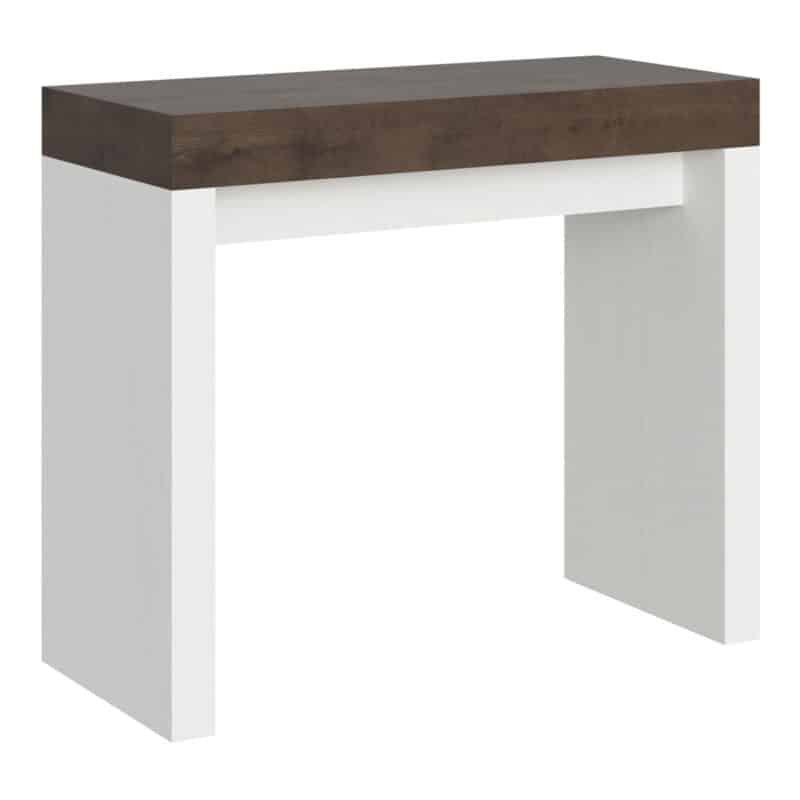 Consolle allungabile 90x40/196 cm Roxell Mix Small piano noce - struttura bianco frassino