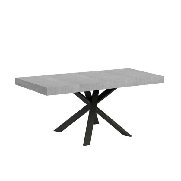 Tavolo allungabile 90/194x90 cm Clerk Premium cemento gambe antracite