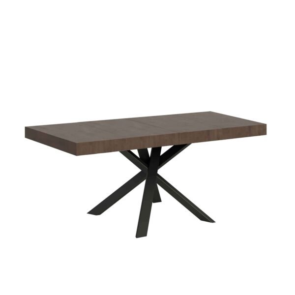 Tavolo allungabile 90/194x90 cm Clerk Premium noce gambe antracite