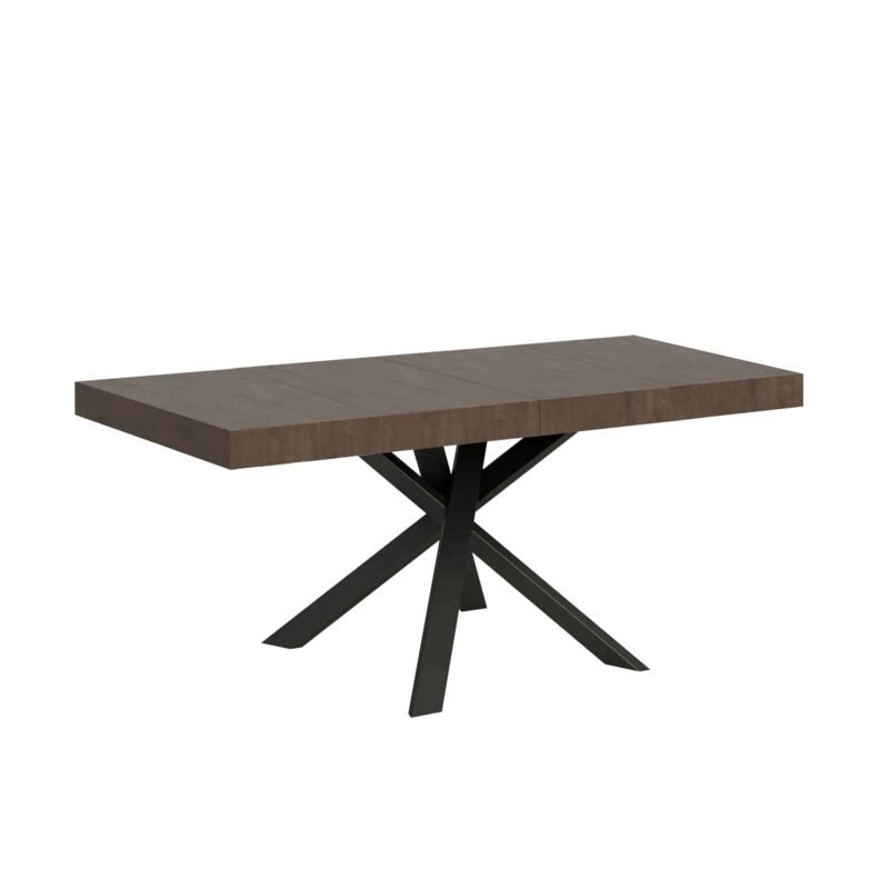 Tavolo allungabile 90/194x90 cm Clerk Premium noce gambe antracite