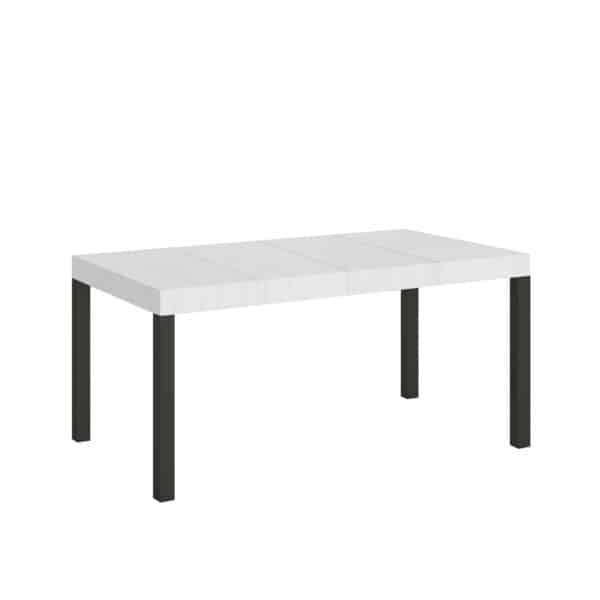 Tavolo allungabile 140/244x90 cm Everyday Premium bianco frassino gambe antracite