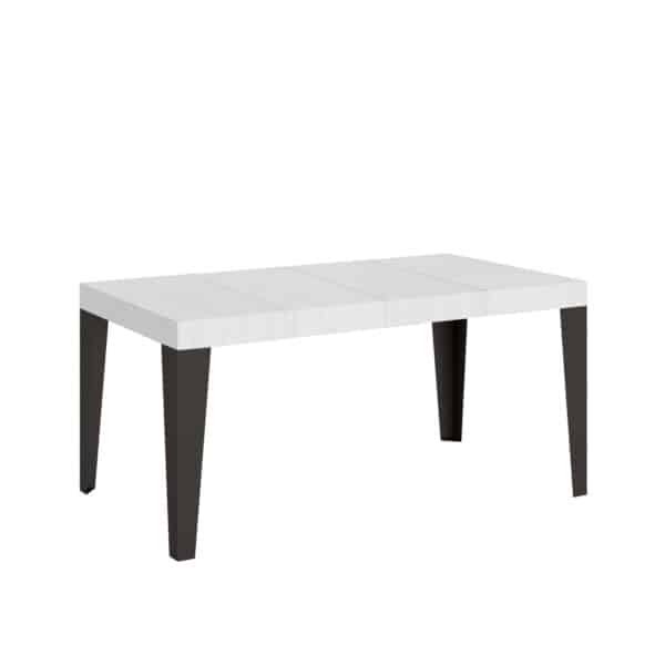 Tavolo allungabile 140/400x90 cm Flame Premium bianco frassino gambe antracite