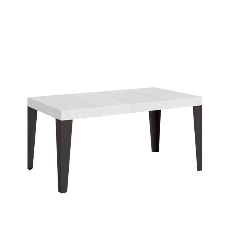 Tavolo allungabile 120/224x90 cm Flame Premium bianco frassino gambe antracite