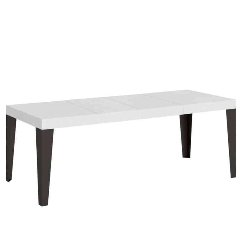 Tavolo allungabile 200/460x90 cm Flame Premium bianco frassino gambe antracite