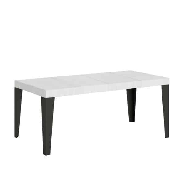Tavolo allungabile 90/246x90 cm Flame Premium bianco frassino gambe antracite
