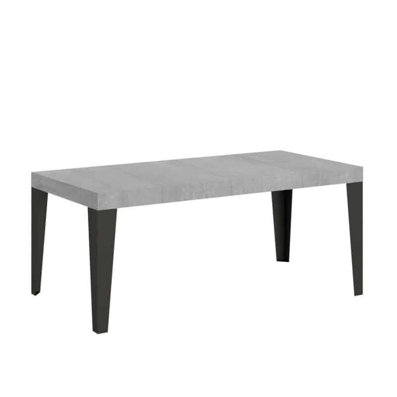 Tavolo allungabile 90/246x90 cm Flame Premium cemento gambe antracite