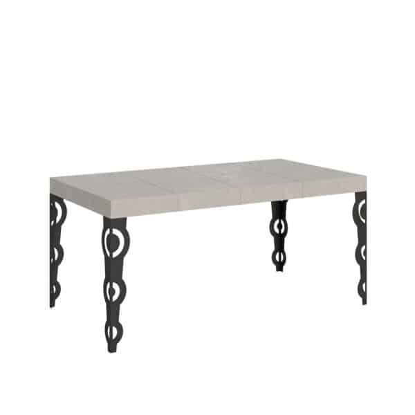 Tavolo allungabile 140/400x90 cm Karamay Premium cashmere gambe antracite