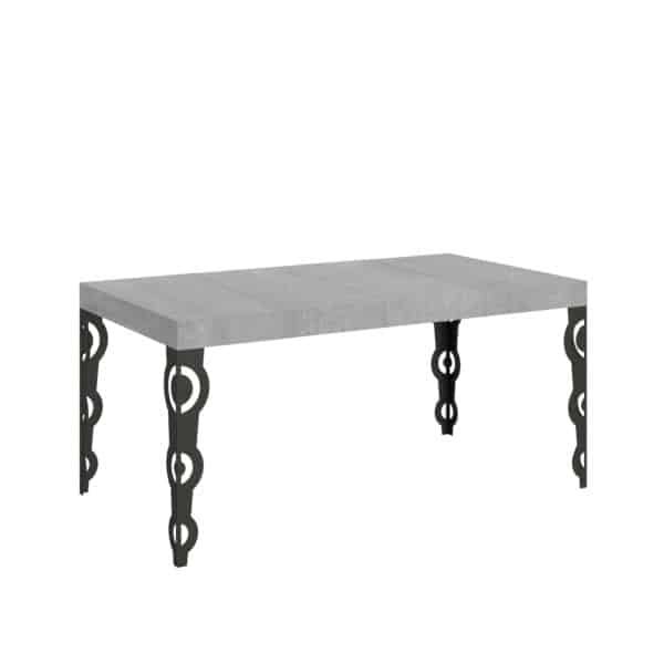Tavolo allungabile 140/400x90 cm Karamay Premium cemento gambe antracite
