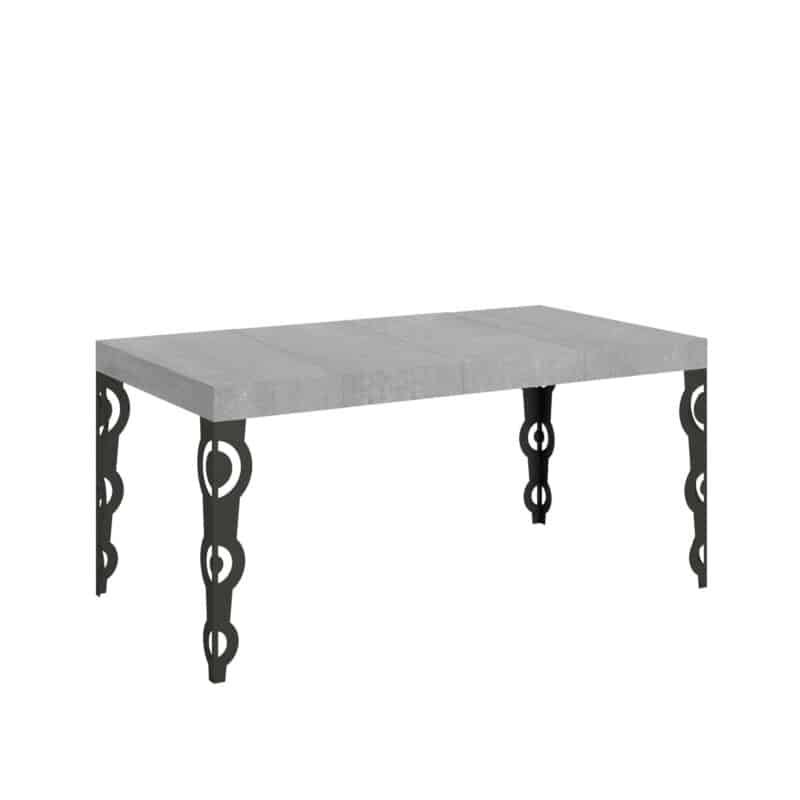 Tavolo allungabile 130/390x90 cm Karamay Premium cemento gambe antracite