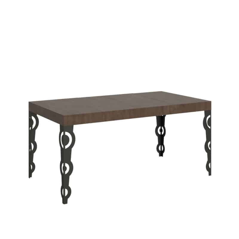 Tavolo allungabile 140/400x90 cm Karamay Premium noce gambe antracite