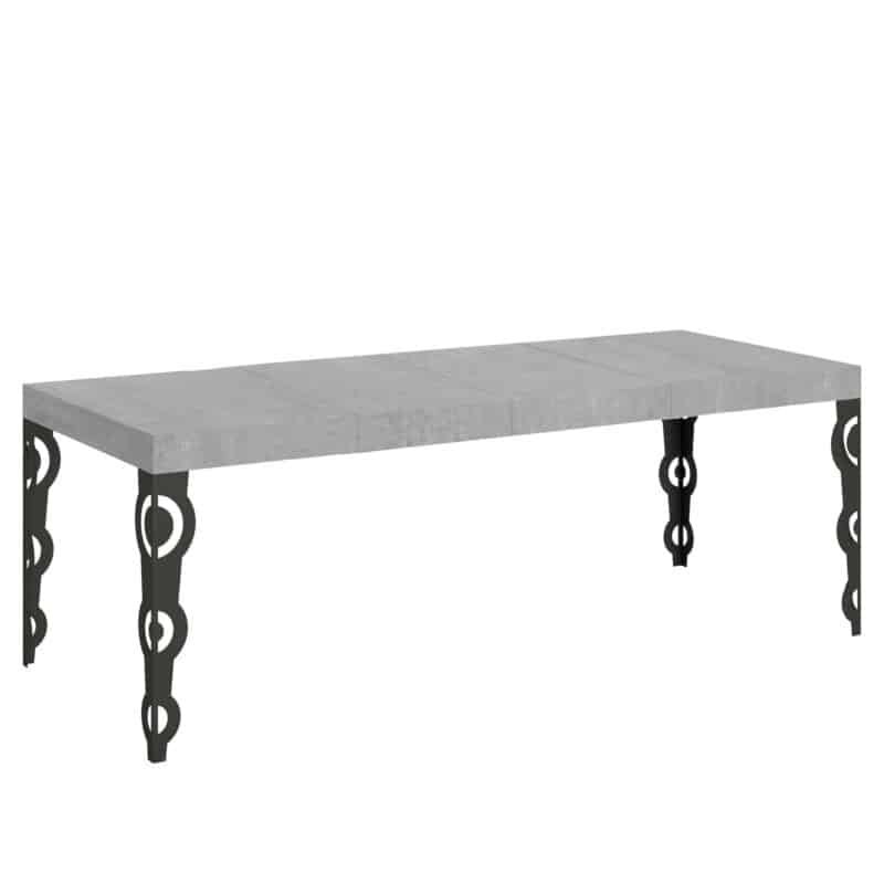 Tavolo allungabile 160/420x90 cm Karamay Premium cemento gambe antracite