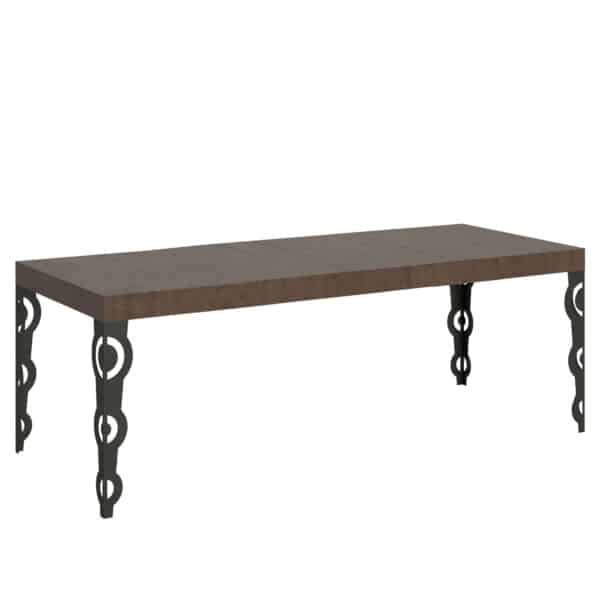 Tavolo allungabile 200/460x90 cm Karamay Premium noce gambe antracite