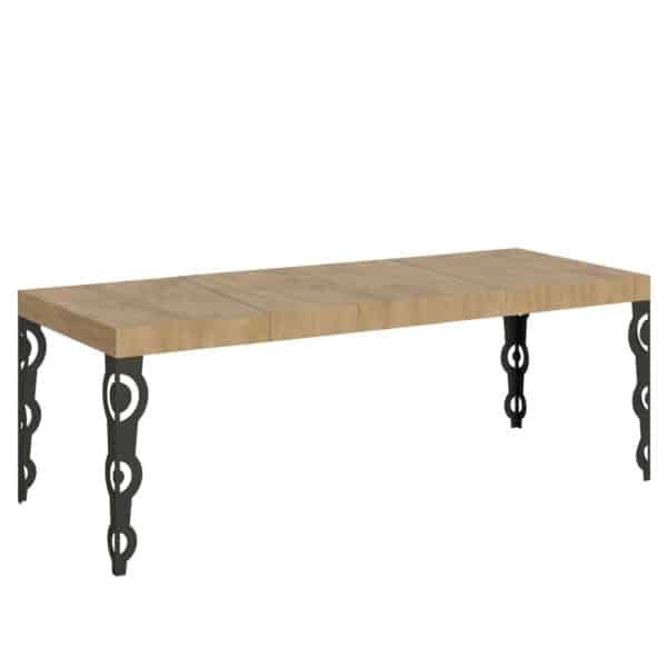 Tavolo allungabile 200/460x90 cm Karamay Premium quercia natura gambe antracite