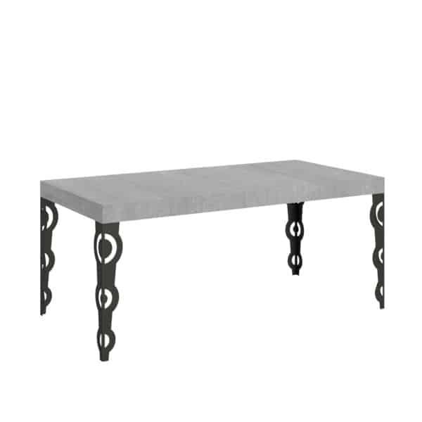 Tavolo allungabile 90/246x90 cm Karamay Premium cemento gambe antracite