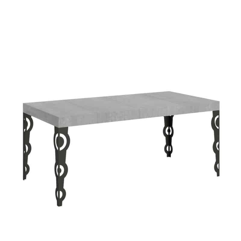 Tavolo allungabile 90/246x90 cm Karamay Premium cemento gambe antracite