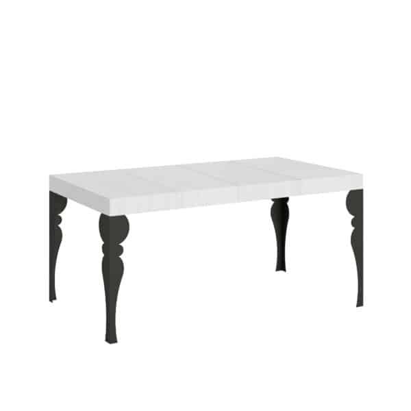Tavolo allungabile 120/380x90 cm Paxon Premium bianco frassino gambe antracite
