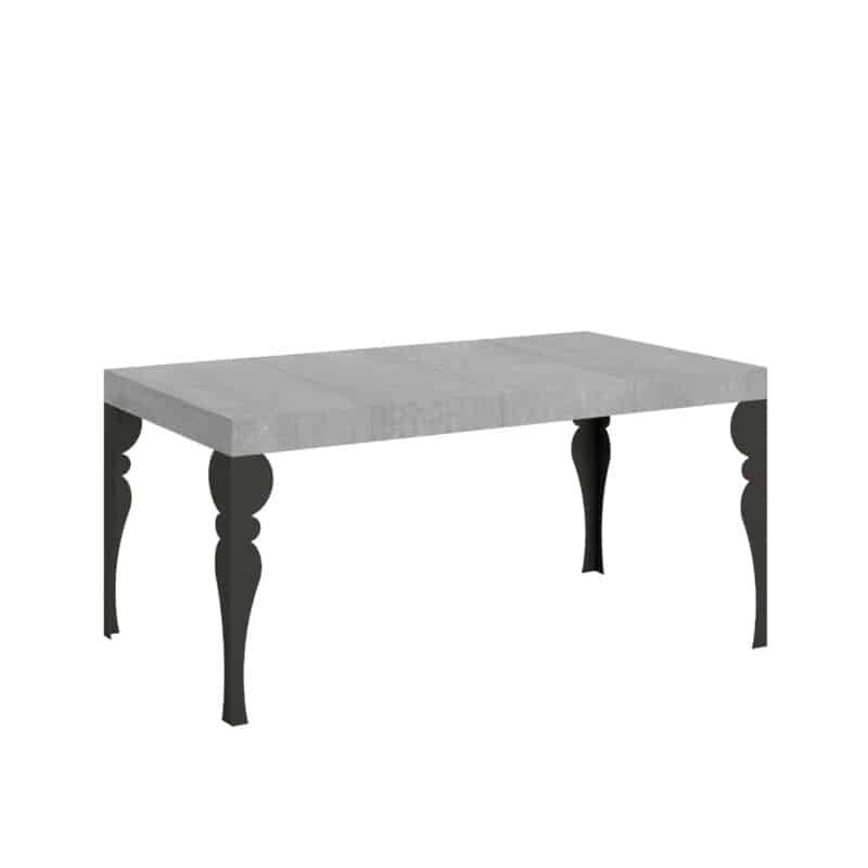 Tavolo allungabile 120/380x90 cm Paxon Premium cemento gambe antracite