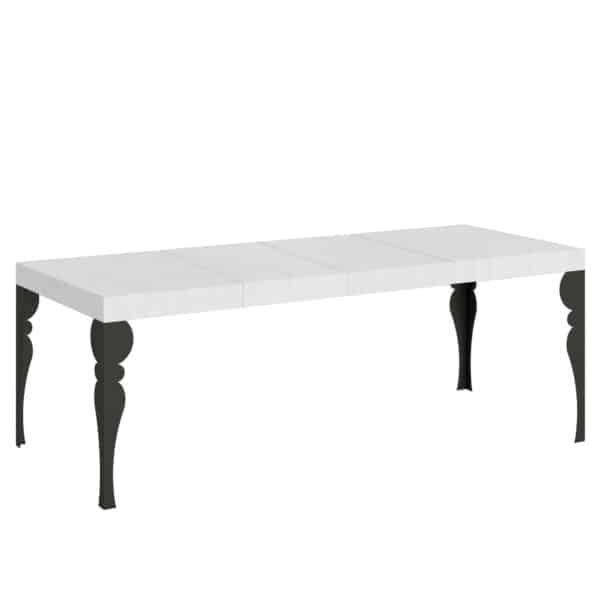 Tavolo allungabile 200/304x90 cm Paxon Premium bianco frassino gambe antracite