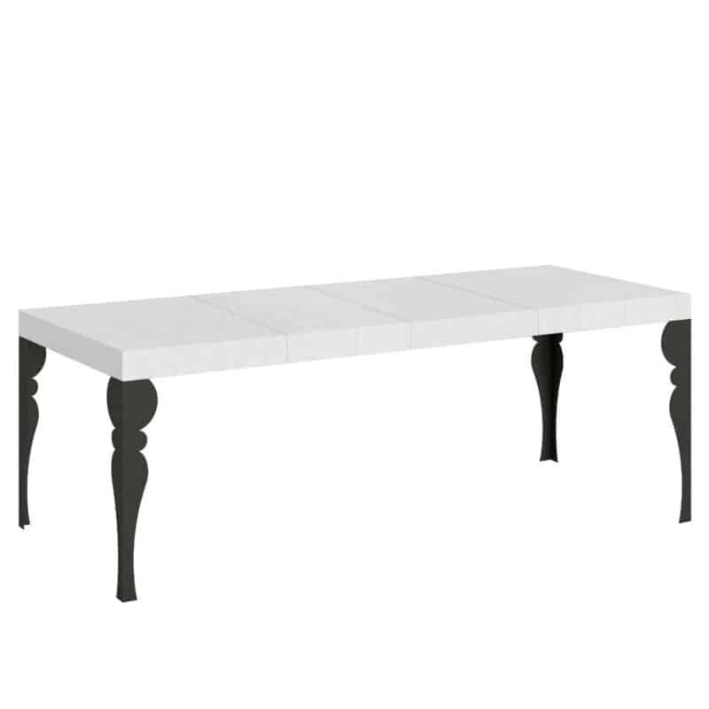 Tavolo allungabile 160/264x90 cm Paxon Premium bianco frassino gambe antracite