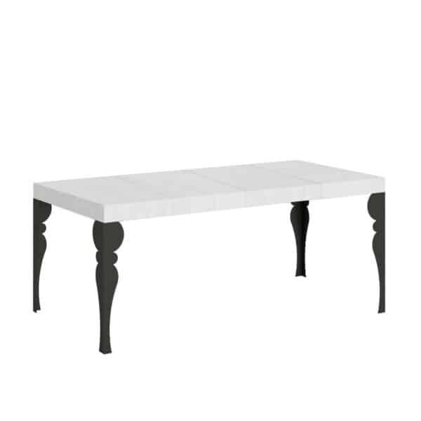 Tavolo allungabile 90/246x90 cm Paxon Premium bianco frassino gambe antracite