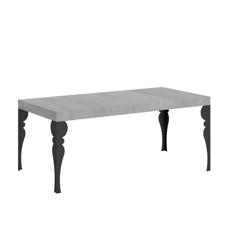 Tavolo allungabile 90/246x90 cm Paxon Premium cemento gambe antracite