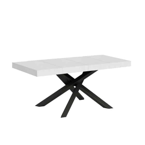 Tavolo allungabile 140/244x90 cm Volantis Premium bianco frassino gambe antracite