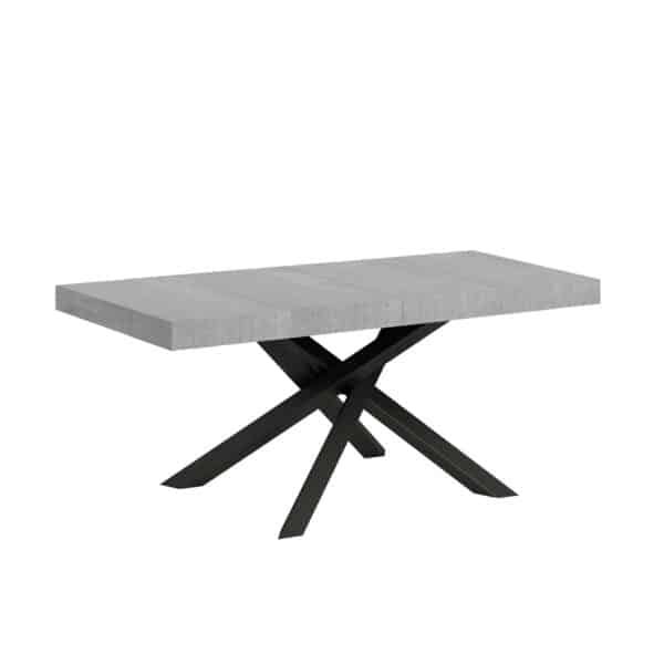 Tavolo allungabile 140/244x90 cm Volantis Premium cemento gambe antracite